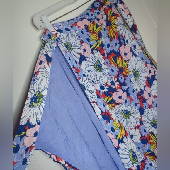 Anthropologie Asymmetrical Red and Yellow Pencil Skirt Resort Wear - Picture 13 of 16